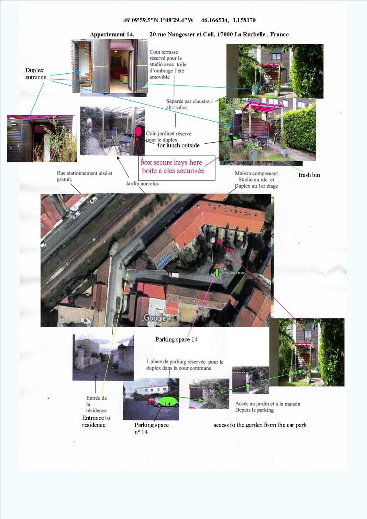 Duplex14H 1Er Etage Jardinet 1 Parking Ou Studio14B Rdc Terrasse Sans Parking Ла-Рошель Экстерьер фото